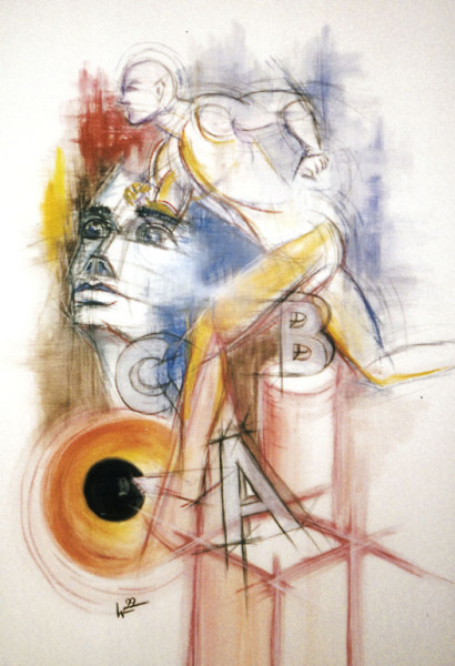 70x100 kreide,aquarell