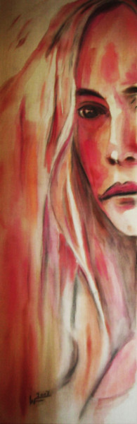 70x230 kohle,aquarell auf naturleine