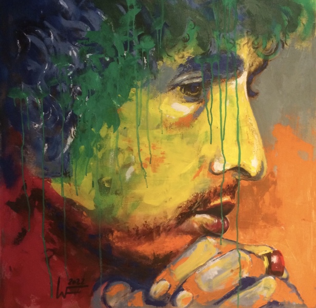 Bob Dylan Acryl auf Leinwand